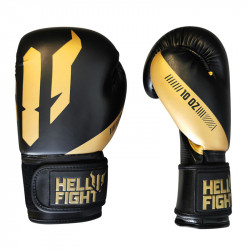Boxkesztyű Hell Fight 2026 műbőr fekete-arany Sportszer Hell Fight