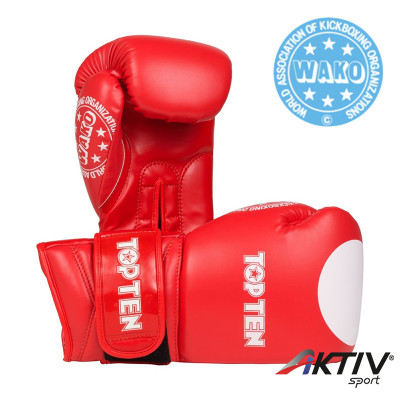 Boxkesztyű Top Ten WAKO GT műbőr piros