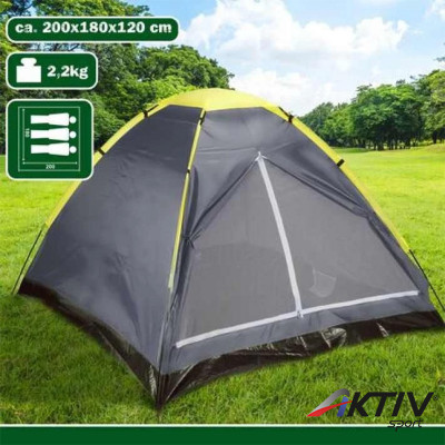 Kiállítási darab sátor Camp Active 3 személyes 200x180x120 cm szürke