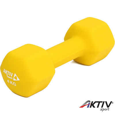 Aktivsport Súlyzó 4 kg neoprén citrom