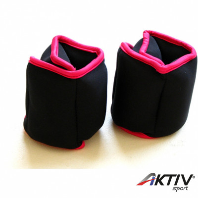 Aktivsport Csuklósúly 2x1 kg fekete/rózsaszín