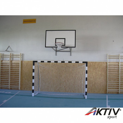 Kézilabdakapu, fa vasalattal 40 kg ellensúllyal, gurítható, tűzihorganyzott