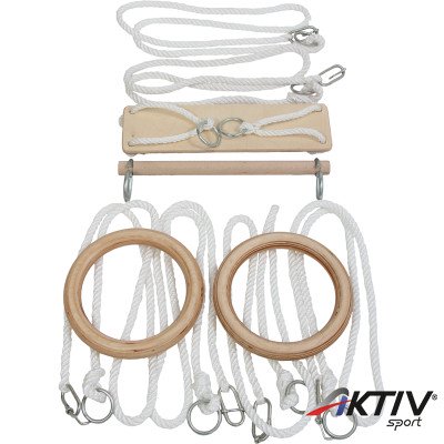 Tornakészlet (hinta, nyújtó, felnőtt gyürűkarika, 3 pár gyűrűskötél) IV.