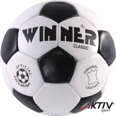 Futball labda, bőr, pöttyös, No. 3 Winner Classic
