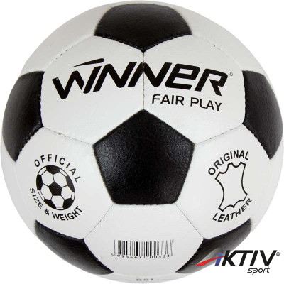 Futball labda, bőr, Fair Play pöttyös, No. 5