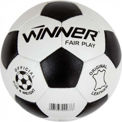 Futball labda, bőr, Fair Play pöttyös, No. 5 Sportszer Winner