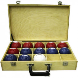 Boccia szett doboz nélkül, Winner 6 kék+6 piros+1 fehér bőrlabda Sportszer Winner