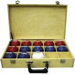 Boccia szett doboz nélkül, Winner 6 kék+6 piros+1 fehér bőrlabda Sportszer Winner