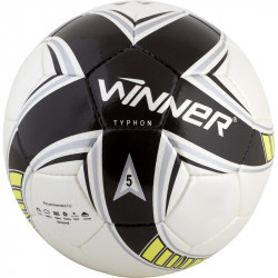Futball labda Winner Typhon fekete-fehér-neon méret: 5 Sportszer Winner