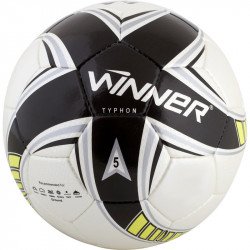 Futball labda Winner Typhon fekete-fehér-neon méret: 5 Sportszer Winner