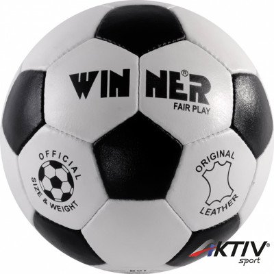 Futball labda, bőr, Fair Play pöttyös, No. 4