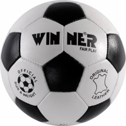 Futball labda, bőr, Fair Play pöttyös, No. 4 Sportszer Winner