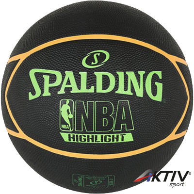 Kosárlabda Spalding NBA Highlight kültéri méret: 7 fekete/narancs