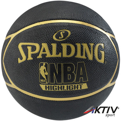 Kosárlabda Spalding NBA Highlight kültéri méret: 7 fekete/arany