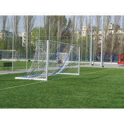 Labdarúgó-kapu, nagypályás, hordozható ALU, 80 kg ellensúllyal, gurítható Sportszer Drenco