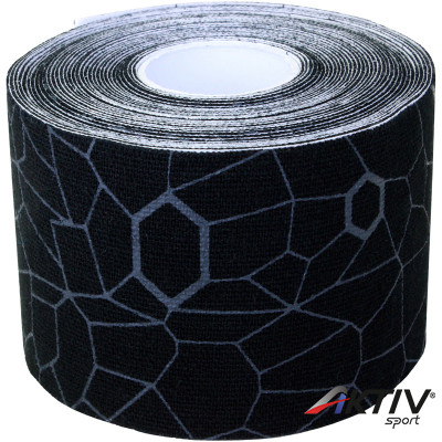 Kineziológiai tapasz Thera-Band 500x5 cm fekete, szürke mintával