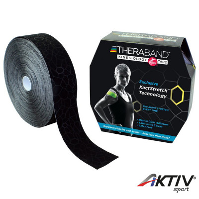 Kineziológiai tapasz Thera-Band 31,4 m x 5 cm fekete, fekete mintával