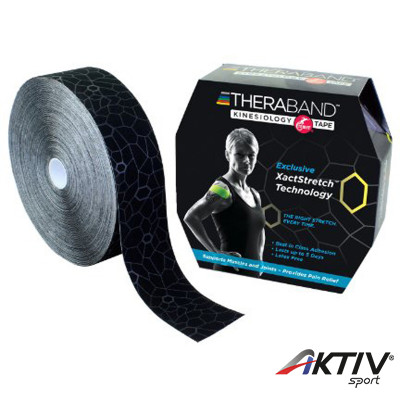Kineziológiai tapasz Thera-Band 31,4 m x 5 cm fekete, szürke mintával