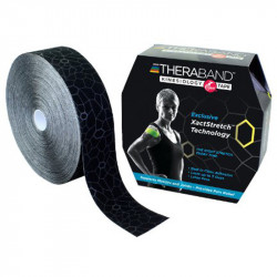 Kineziológiai tapasz Thera-Band 31,4 m x 5 cm fekete, szürke mintával Sportszer Thera-Band