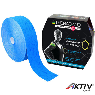 Kineziológiai tapasz Thera-Band 31,4 m x 5 cm kék, kék mintával