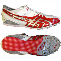 Középtáv futócipő szöges fehér-piros-ezüst Salta Sportszer Salta