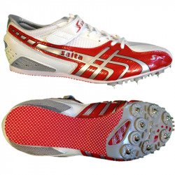 Középtáv futócipő szöges fehér-piros-ezüst Salta Sportszer Salta
