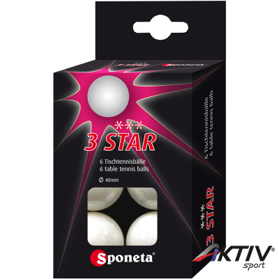 Ping-pong labda Sponeta *** 3 star 6 db