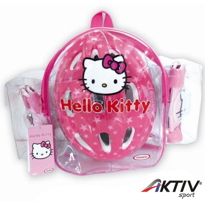 Védőfelszerelés szett Hello Kitty sisakkal