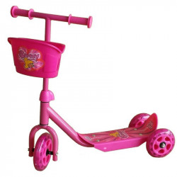 Háromkerekű roller gyerek rózsaszín kosárral Sportszer Spartan