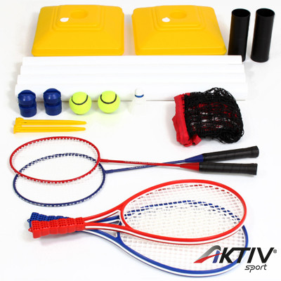 Kombinált tenisz és tollas szett hálóval