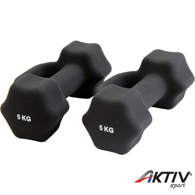 Hatszögletű neoprén súlyzó 2 x 5 kg