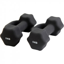 Hatszögletű neoprén súlyzó 2 x 5 kg Fitness Spartan