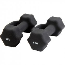 Hatszögletű neoprén súlyzó 2 x 5 kg Fitness Spartan