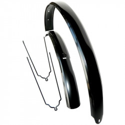 Kerékpár sárvédő hagyományos 26 col acél fekete Sportszer Bike