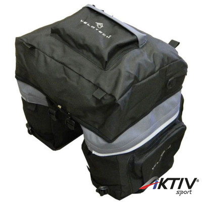 Kerékpár túratáska Velotech 3 részes szürke - fekete