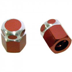 Kerékpár szelepsapka hatszögletű piros - ezüst Kerékpár tartozékok Bike