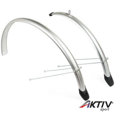 Kerékpár sárvédő Velotech 28 col 48 mm ezüst