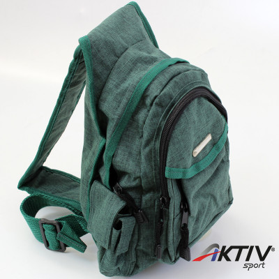 Testtáska zsebes zöld