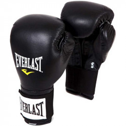 Edzőkesztyű bőr Everlast tépőzáras fekete Sportszer Everlast