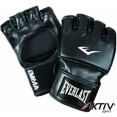 Grappling kesztyű Everlast műbőr fekete hüvelykujj nélkül