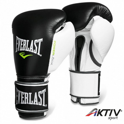 Bokszkesztyű Everlast Powerlock tépőzáras fekete-fehér