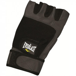 Súlyemelő kesztyű Everlast feketebőr tenyérrel Fitness Everlast