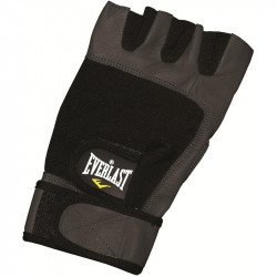 Súlyemelő kesztyű Everlast feketebőr tenyérrel Fitness Everlast