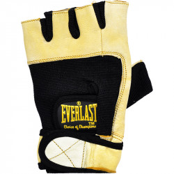 Súlyemelő kesztyű Everlast sárgabőr tenyérrel Fitness Everlast