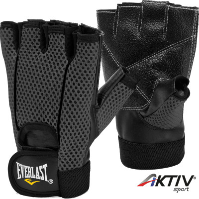 Súlyemelő kesztyű Everlast feketePU tenyérrel