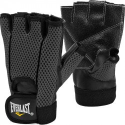Súlyemelő kesztyű Everlast feketePU tenyérrel Fitness Everlast