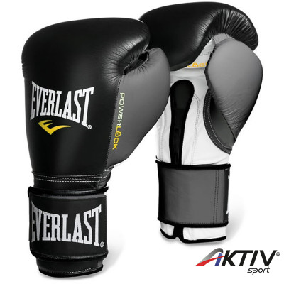 Bokszkesztyű Everlast Powerlock tépőzáras fekete-szürke