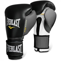 Bokszkesztyű Everlast Powerlock tépőzáras fekete-szürke Sportszer Everlast