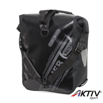 Kerékpáros táska Front-Roller Blackn White (pár) fekete