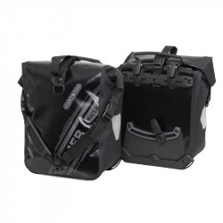 Kerékpáros táska Front-Roller Blackn White (pár) fekete